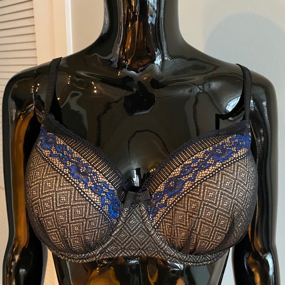 b.tempt'd by Wacoal B. Inspired Contour Underwire Balconette Bra, Night/Dazzling - Picture 3 of 11